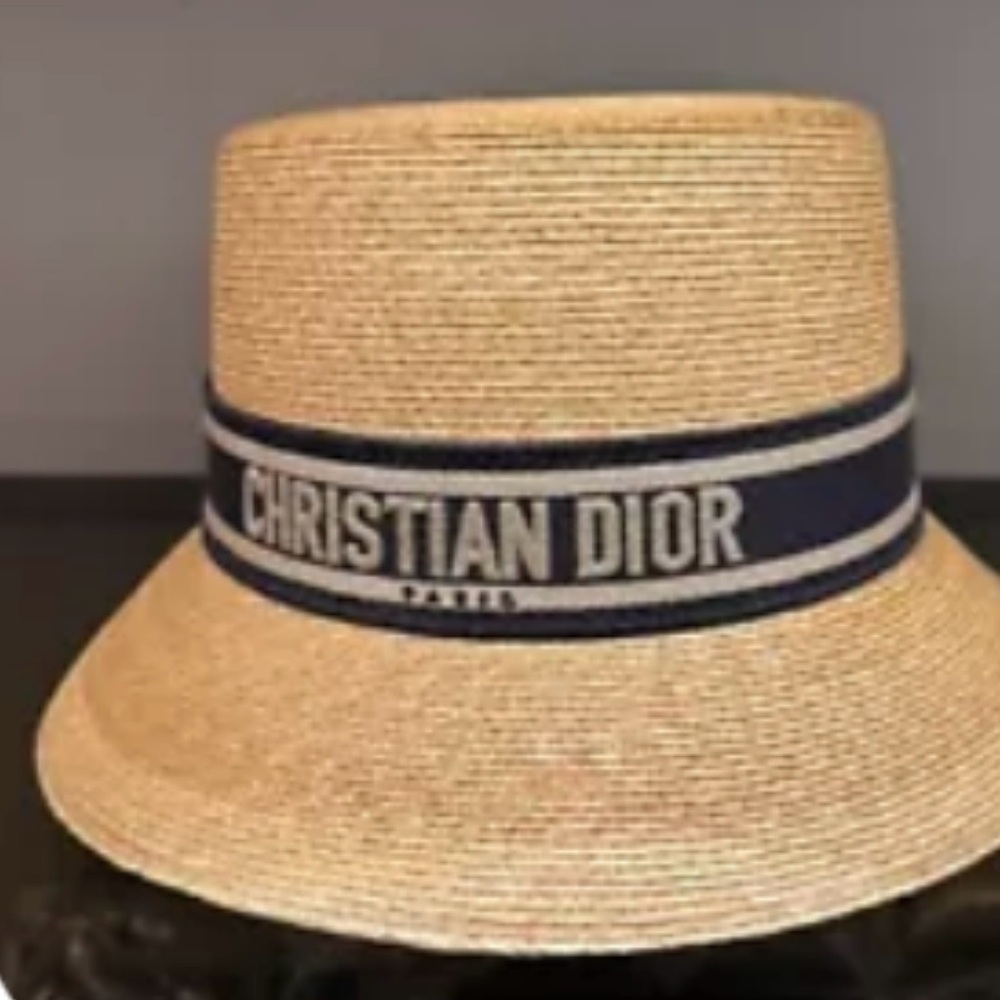Dior D-Bobby Straw  Hat - Dior D-Bobby Straw Brim Embroidered Band New with Tag.